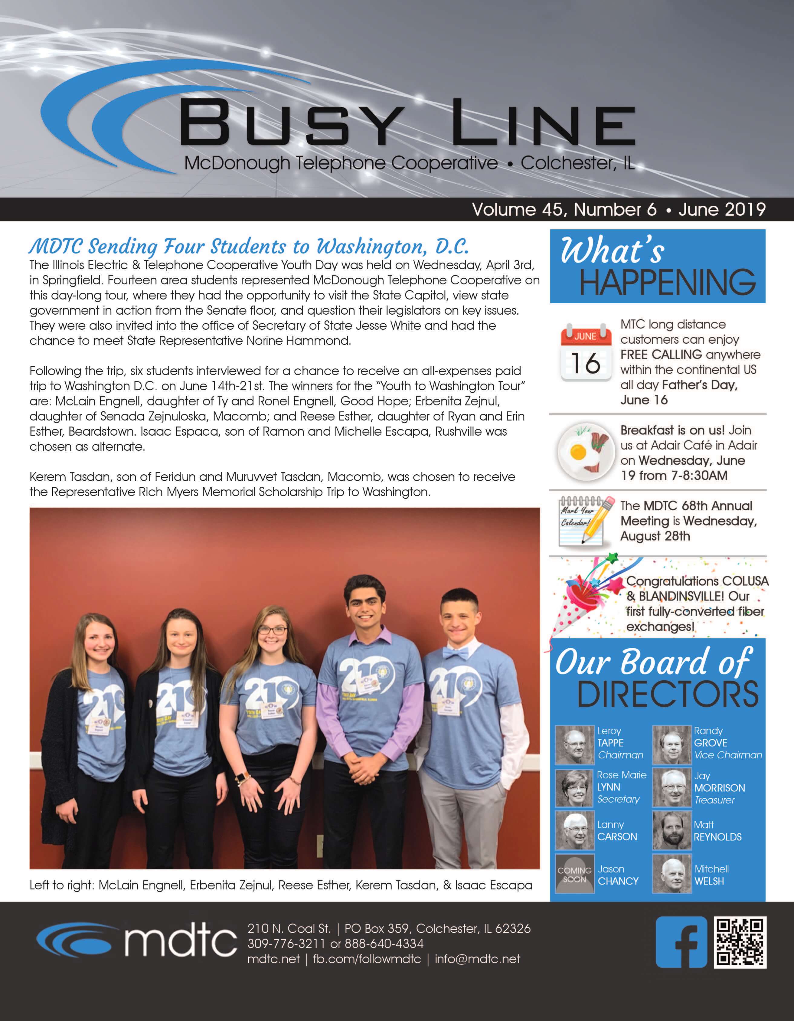 June 2019 Busy Line