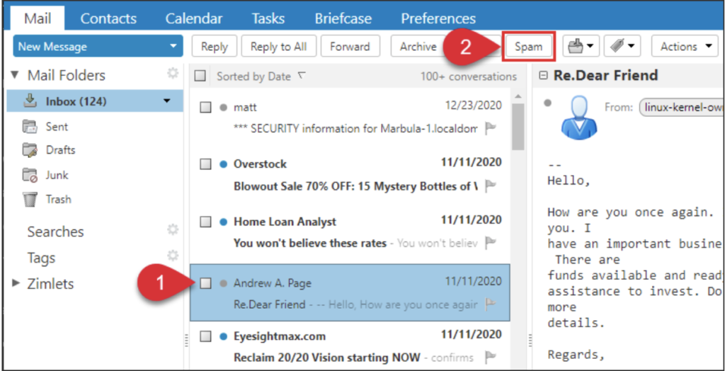 Spam Mail Settings
